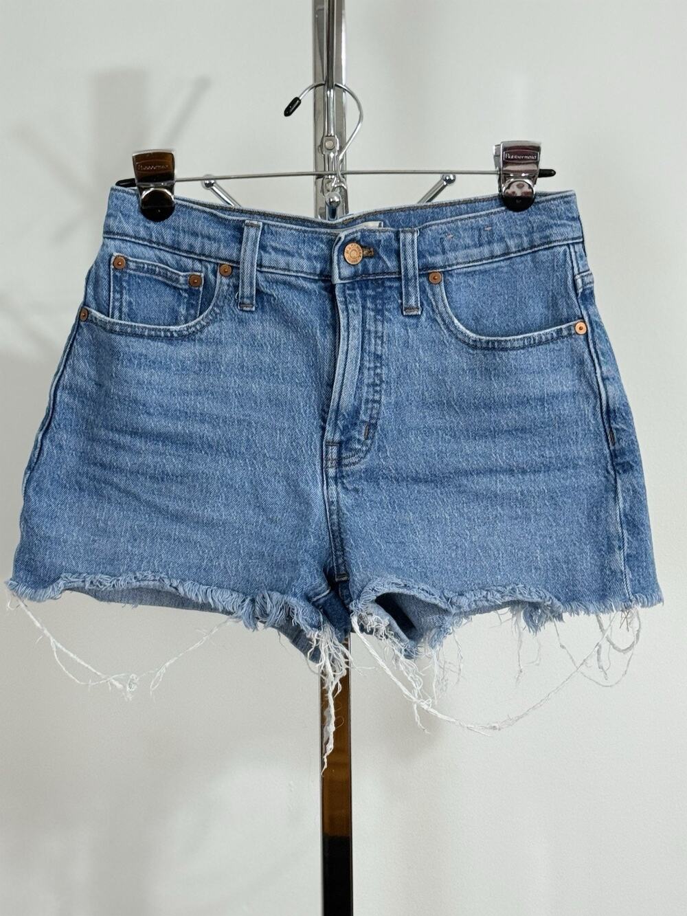 Madewell The Perfect Vintage Jean Shorts Mid Rise Cut Off Frayed Hem Size 26